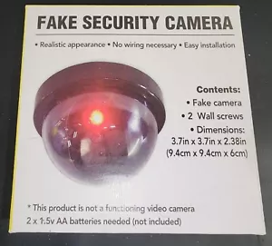 Dummy Camera Fake Security CCTV Dome Camera Flashing Red LED Light Craft Santa - Picture 1 of 7
