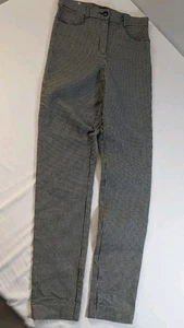 Black & White Mid Waist Houndstooth Skinny Ankle Pants Size Small - Picture 1 of 7