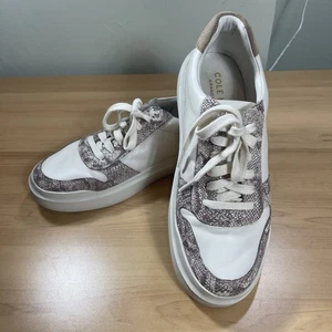 Cole Haan Grand Series Off White Sneakers W Animal Print Sz 8.5 - Picture 1 of 7