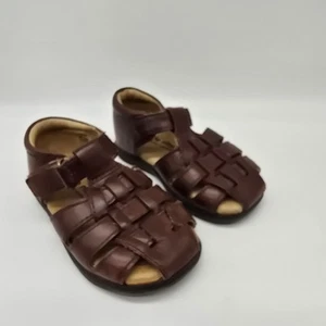Stride Rite Toddler Leather Fisherman Sandals Outdoors Brown SZ 5.5M Baby Guppy - Picture 1 of 7