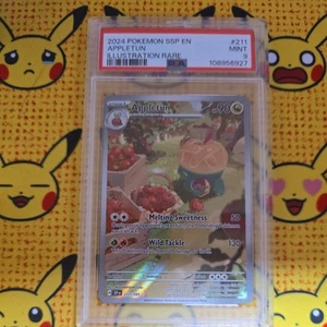 2024 POKEMON SSP EN-SURGING SPARKS ILLUSTRATION RARE #211 APPLETUN PSA 9 - Picture 1 of 1