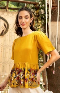 Anthropologie Bhanuni by Jyoti Top Blouse Embroidered Embellishment Size M $261 - Picture 1 of 24