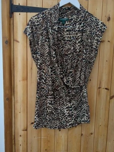 Ralph Lauren Animal Print Top Size Large - Picture 1 of 5