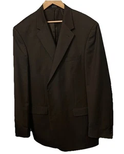 Andrew Fezza Men's 48XL Brown With Gold Plaid Stripes 100% Worsted Wool 3 Button - Picture 1 of 10