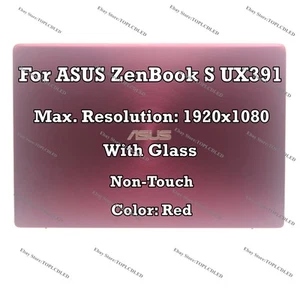 Red 13" ASUS ZenBook S UX391UA/FA FHD LCD Screen Assembly Complete Display - Picture 1 of 9