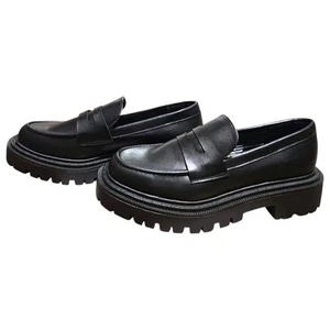 American Eagle Chunky Lug Sole Loafers Black Platform Slip-On Shoes Sz 6.5 New - Picture 1 of 13