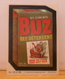 TOPPS 1980 WACKY PACKAGES STICKER 155 OF 198 GET STUNG WITH... BUZ BEE DETERGENT - Picture 1 of 2