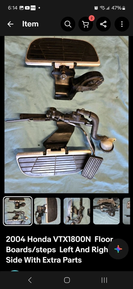 Honda VTX1800N 2004 placas de piso/pasos lado izquierdo y derecho con piezas adicionales Foto 1 de 4
