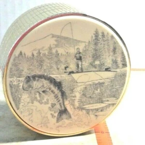 RELOJ DE CUARZO DE DISEÑO DE PESCA SCRIMSHAW DE COLECCIÓN con alarma y segundo TGO1328 - Imagen 1 de 6
