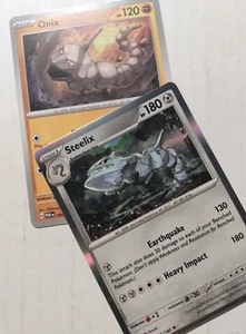 Onix 090/182 Regular & Steelix 125/182 Holo Rare - Pokemon Karten (NM) - Bild 1 von 5
