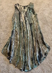 Sacred Threads Tie Dyed Dress ~ One Size ~ Sleeveless ~ Asymmetric Hem - Picture 1 of 4