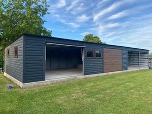 Fertiggarage 6x10 m + 6m Schuppen – Sektionaltor 2,90x1,90 m , Tür - Bild 1 von 7