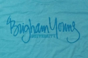 Vintage 80s Single Stitch Brigham Young BYU Cougars T Shirt L 50/50 Velva Sheen - Bild 1 von 5
