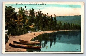 Postcard Limekiln Lake, Adirondacks Mts, New York Canoe Beach - Picture 1 of 2
