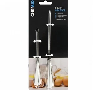 ChefAid Mini Whisks Stainless Steel Sauces Eggs Dressings Cream Whipping Blend - Picture 1 of 2