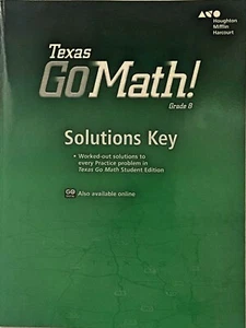 8th Grade 8 Go Math Texas Solutions Key Answer Manual - Imagen 1 de 1