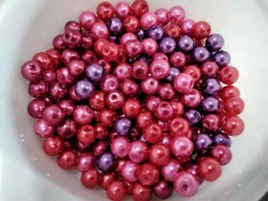 Cuentas de perlas de vidrio perlado, mezcla de San Valentín, 6 mm, aproximadamente 200 piezas franqueo gratuito - Imagen 1 de 1