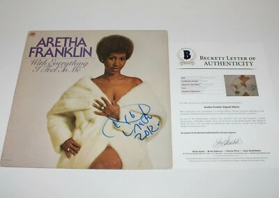 阿雷莎·弗兰克林签名“With Everything I Feel In Me”黑胶唱片贝克特真品证明 — 第 1/4 张图片