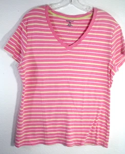 North Crest Oberteil Damen Kurzarm Pullover Bluse Shirt Baumwolle gestreift Größe XL - Bild 1 von 7