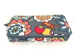 Vera Bradley TROPICAL NIGHT Gris Grande Viaje Pastilla Vitamina Caja de Almacenamiento Estuche - Imagen 1 de 2