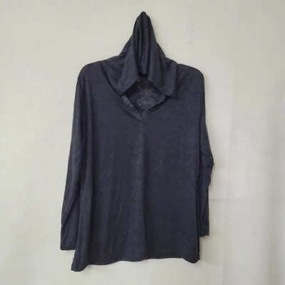 Balance Collection Hoodie Womens 1X Black Burnout Lightweight V-Neck Sports - Image 1 of 4