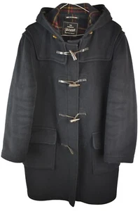 Gloverall Womans Wool Duffle Toggle Coat Jacket Size 10 Hooded Black England - Picture 1 of 11
