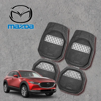 For All Mazda 4pcs Floor Mats Set Anti-Skid Rubber Protection - Image 1 of 4