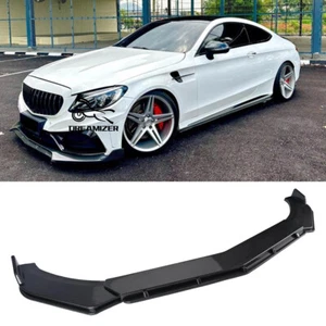 For Mercedes C200 C250 Coupe Carbon Fiber Front Bumper Lip Splitter Spoiler Kits - Picture 1 of 13