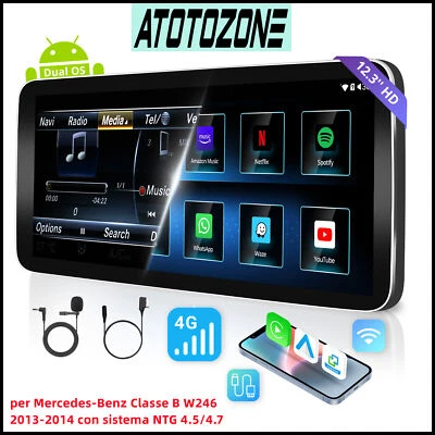 ATOTO 12.3'' Android Autoradio CarPlay GPS Navi per Mercedes-Benz B-Classe W246 - Immagine 1 di 4