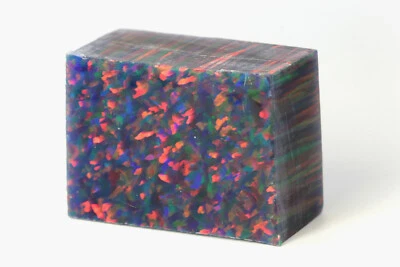 14-15gr 1pc Black Jelly Opal with Red Fire Resin 15% Lab Grown Rough Stone - Image 1 of 4