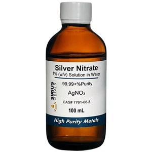 Solución de nitrato de plata (CAS# 7761-88-8) - 1,0 % como AgNO3, 0,635 % como Ag - 100 ml - Imagen 1 de 6