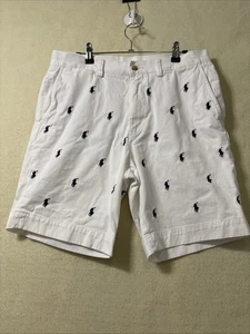 Polo Ralph Lauren Prospect Chino Shorts Mens 32 White Pony Embroidered Preppy - Picture 1 of 11