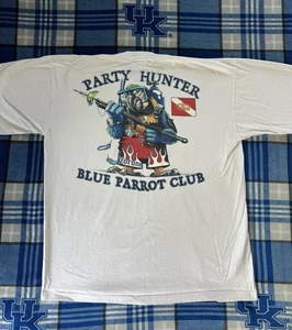 Liquid Blue Party Hunter Blue Parrot Club Men’s T Shirt White XL Extra Large - Picture 1 of 7