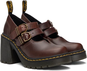 Zapatos para mujer Dr. Martens de cuero Mary Jane's marrón oscuro talla 7 - Imagen 1 de 8