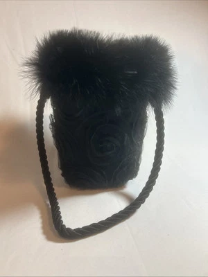 OSTRICH FEATHER BOX BAG! Hand Made with Vintage Textile High-End Bag Reversible! — 第 1/4 张图片