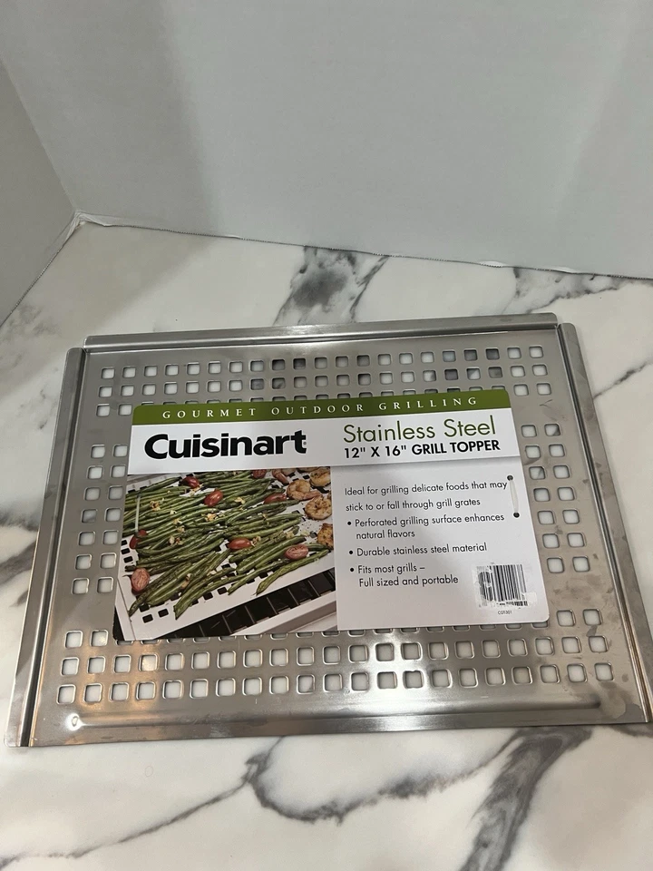 Cuisinart Gourmet Parrilla Exterior Acero Inoxidable Parrilla Topper 12" x 16" Barbacoa Foto 1 de 4