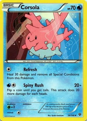 Corsola 36/146 XY Base Set Uncommon - LP - Image 1 of 2