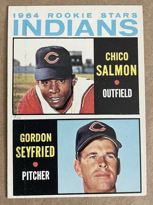 1964 TOPPS #499 ROOKIE STARS INDIANS CHICO SALMON/GORDON SEYFRIED    EX  SS-1 - Image 1 of 2