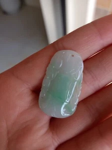 Colgante de jadeíta certificado grado A A Amuleto colgante de bambú jadeíta de hielo - Imagen 1 de 17