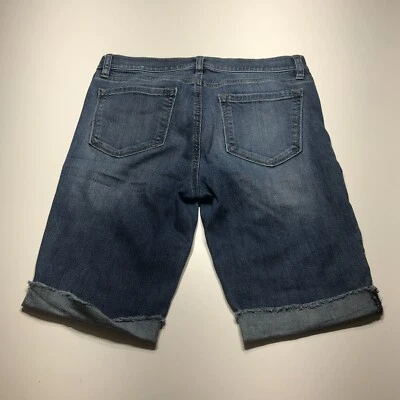Ann Taylor Loft 短裤女式 6 码原装牛仔 DIY 百慕大卷袖休闲 — 第 1/4 张图片