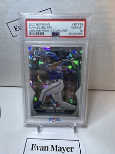 2023 Bowman Chrome Manuel Beltre Atomic Refractor RC BCP-79 PSA 10 - Picture 1 of 2