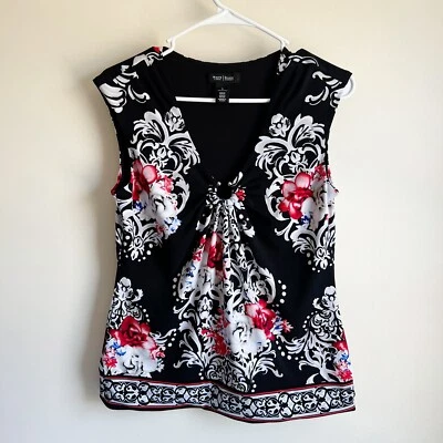 Camiseta sin mangas profesional manga gorra floral cachemira mercado negro de la Casa Blanca talla pequeña Foto 1 de 4