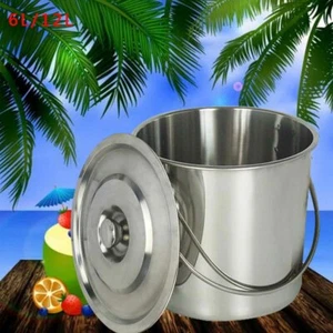 Extra Thick Stainless Steel 6L/12L/20L Barrel Bucket Food Water storage with Lid - Picture 1 of 48