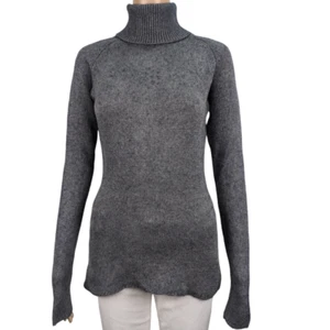 Marc Allan Gray Turtleneck Sweater Cashmere Silk Wool Blend Women's Med - Picture 1 of 8