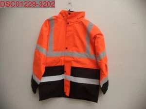 Stain, CornerStone Men's Safety Orange Black ANSI 107 Class 3 Waterproof Parka L - Picture 1 of 7
