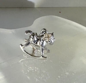 Small Sterling Silver Rocking Horse Charm Can actually rock Lobster lock to hook - Picture 1 of 10