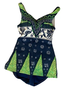 Vtg 60s/70s Cole of California Swimsuit Wired Bra Bombshell Pinup Hawaiian EUC - Picture 1 of 10
