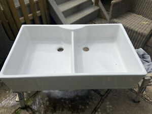French farmhouse double bowl sink