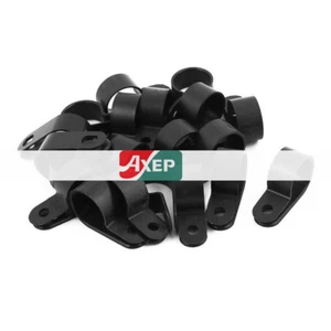 A● 20Pcs Nylon R Type CC-5 3/4 Cable Cord Wire Clamp Clip Fastener - Foto 1 di 4