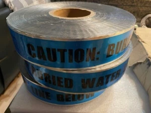 3 Rolls Detectable Underground Warning Tape Caution Buried Water Line 2" x 1000' - Picture 1 of 3